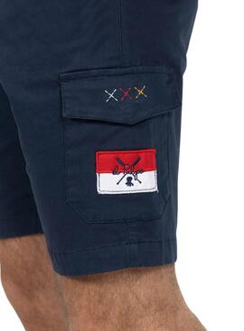 Bermuda El Pulpo Patch Cargo Marino Para Hombre