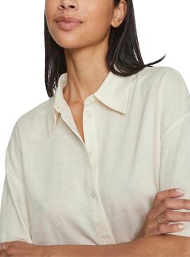 Camisa Vila Vicarmena Beige Para Mujer