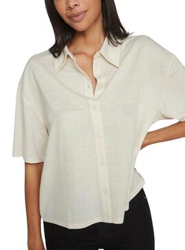 Camisa Vila Vicarmena Beige Para Mujer