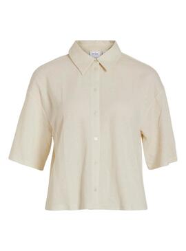 Camisa Vila Vicarmena Beige Para Mujer