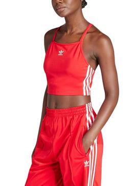 Top Adidas Stripe Rojo Para Mujer