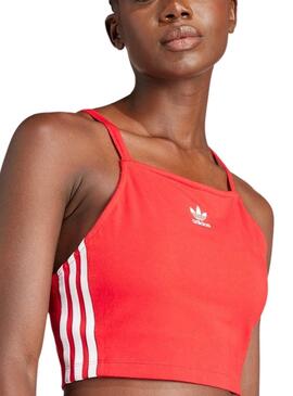 Top Adidas Stripe Rojo Para Mujer