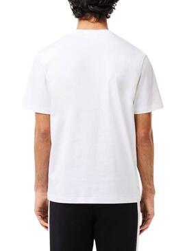 Camiseta Lacoste TH7411 Blanco Para Hombre