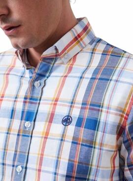 Camisa Altonadock Cuadros Azul Para Hombre