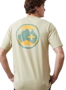 Camiseta Altonadock Print Frontal Amarillo Para Hombre