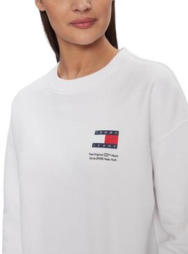 Sudadera Tommy Jeans Boxy Graphic Blanco Mujer