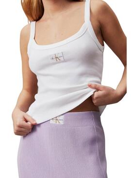 Falda Calvin Klein Jeans woven label lila para mujer