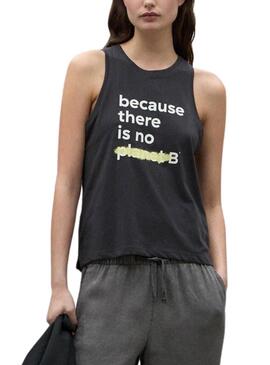 Camiseta Ecoalf Underlined Gris Para Mujer