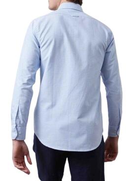 Camisa Altonadock cuadros vichy azul y blanco para hombre