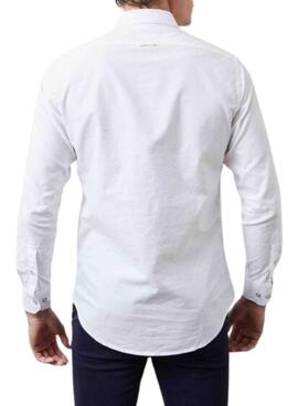 Camisa Altonadock en popelín de algodón blanco para hombre