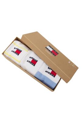 Calcetines Tommy Jeans Giftbox blancos para hombre y mujer