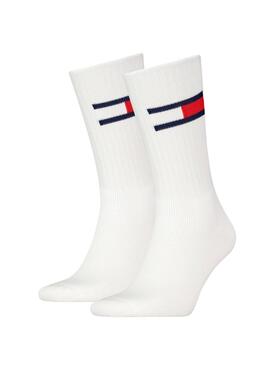 Pack de 2 calcetines Tommy Jeans TH Uni blanco para hombre y mujer