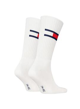 Pack de 2 calcetines Tommy Jeans TH Uni blanco para hombre y mujer