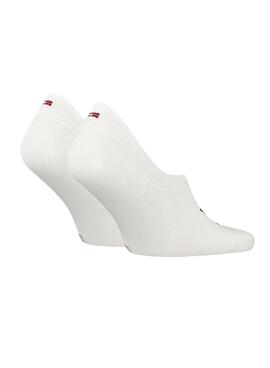 Pack 2 calcetines Tommy Jeans Footie blanco para hombre y mujer