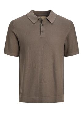 Polo Jack and Jones Blusandri punto marrón para hombre