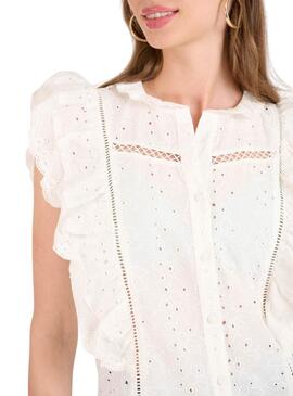 Camisa Naf Naf Ris blanco para mujer