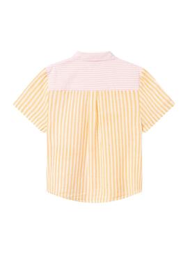 Camisa Name It Stripe amarillo y rosa para niña
