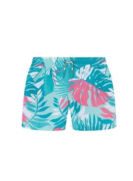 Bañador Pepe Jeans Leaf tropical turquesa 