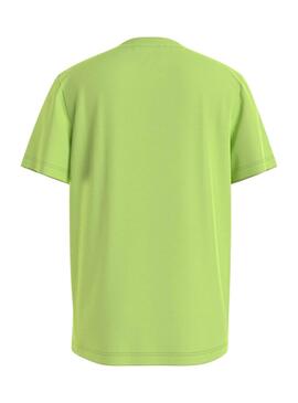 Camiseta Calvin Klein Stack verde para niño