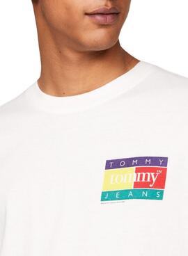 Camiseta Tommy Jeans Color Flag blanco para hombre