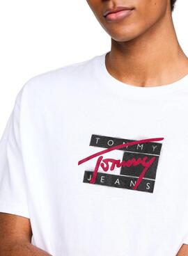 Camiseta Tommy Jeans Street Sign Flag blanco para Hombre