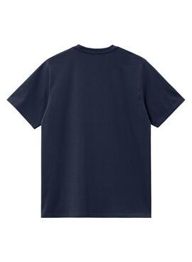 Camiseta Carhartt American Script marino para hombre