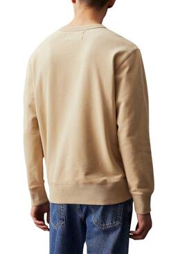 Sudadera Calvin Klein Badge beige para hombre