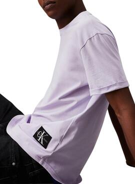 Camiseta Calvin Klein Turn Up morado para hombre