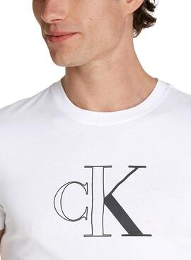 Camiseta Calvin Klein Outline blanco para hombre