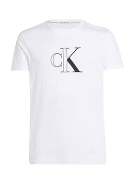 Camiseta Calvin Klein Outline blanco para hombre