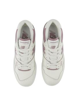 Zapatillas New Balance blanco y rosa 550 para mujer