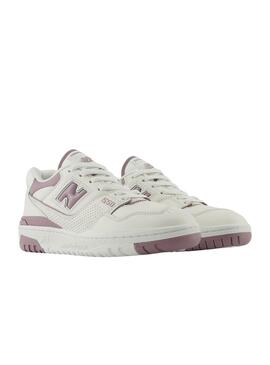 Zapatillas New Balance blanco y rosa 550 para mujer