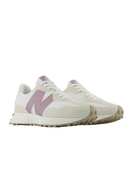 Zapatillas New Balance 327 blanco y rosa para mujer