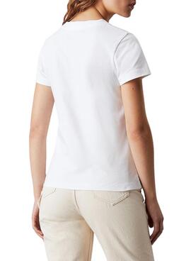 Camiseta Calvin Klein Jeans blanco monologo slim para mujer