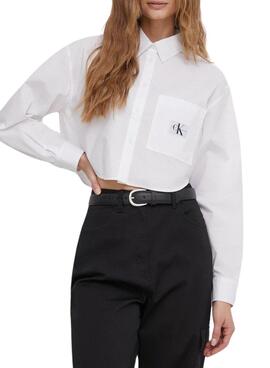 Camisa Calvin Klein Jeans Popelín blanco para mujer