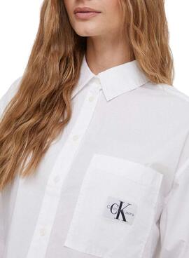 Camisa Calvin Klein Jeans Popelín blanco para mujer