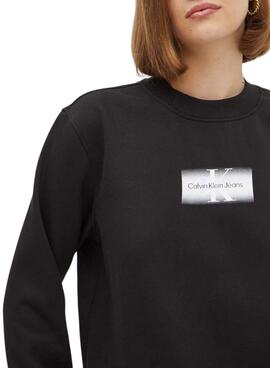 Sudadera Calvin Klein Jeans Outlined negro para mujer