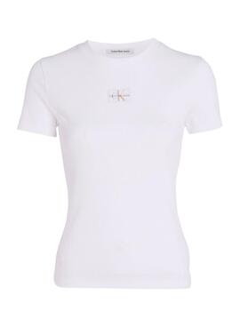 Camiseta Calvin Klein Jeans Slim blanco para mujer