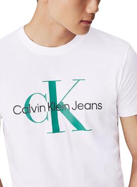 Camiseta Calvin Klein Jeans Seasonal Monologo blanco para hombre