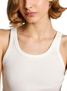 Camiseta Pepe Jeans Eliel blanco roto para mujer