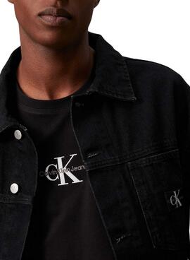 Camiseta Calvin Klein Jeans Monologo negro para hombre