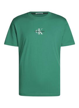 Camiseta Calvin Klein Jeans Monologo verde para hombre