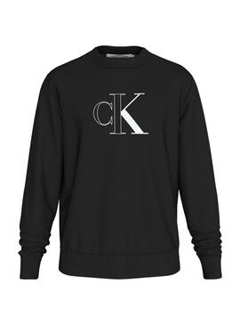 Sudadera Calvin Klein Jeans Outline Monologo negro para hombre