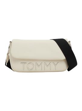 Bolso Tommy Hilfiger Bold Elongated Frap beige para mujer