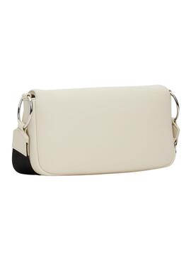 Bolso Tommy Hilfiger Bold Elongated Frap beige para mujer