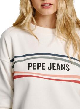 Sudadera Pepe Jeans Edeline blanco para mujer