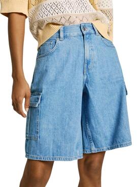 Bermudas Pepe Jeans Worker azul para mujer