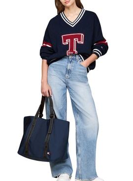 Bolso Tommy Jeans Essential Daily Tote marino para mujer