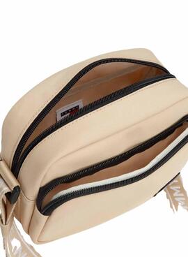 Bolso Tommy Jeans Essential Daily Crossover beige para mujer