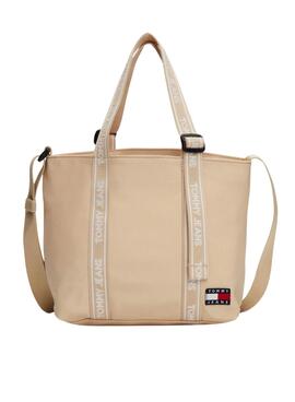 Bolso Tommy Jeans Essential Daily Mini Tote beige para mujer